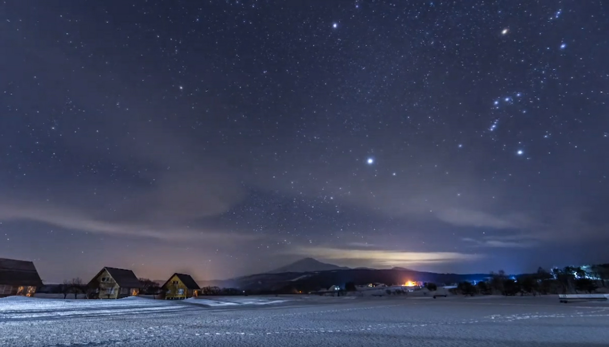 AKITA　Winter　Nightscape－鳥海高原花立牧場－