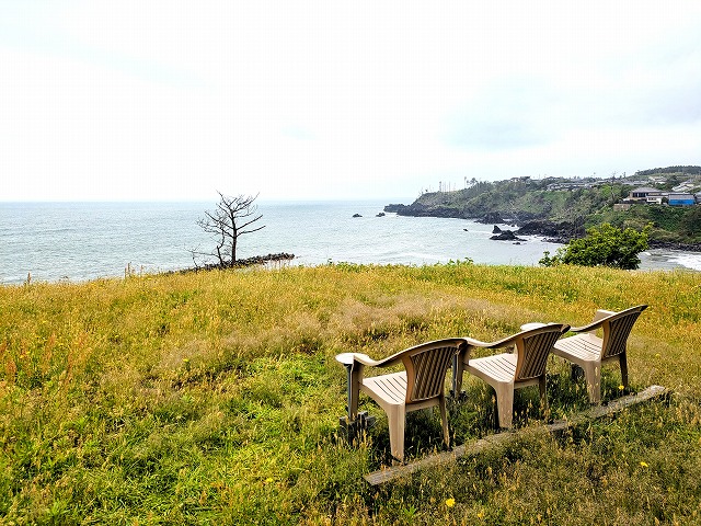 写真:小砂川神社奥から見る小砂川海岸