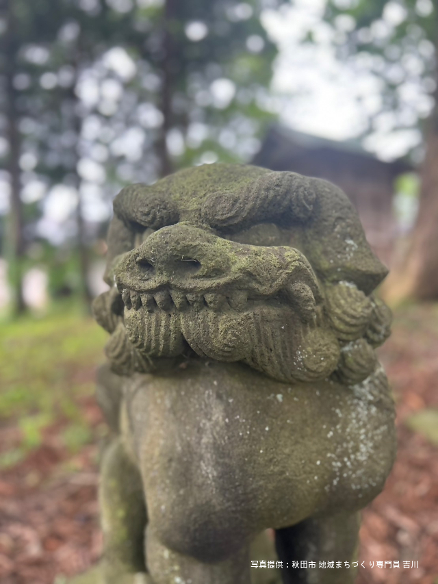 写真:神社の狛犬の像