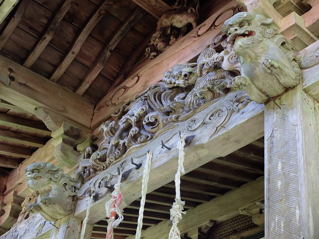 写真：金山神社本殿　彫り物