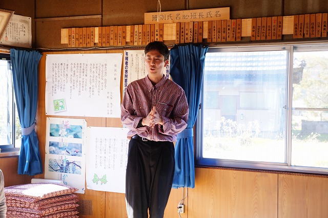 写真：新堂さんあいさつ