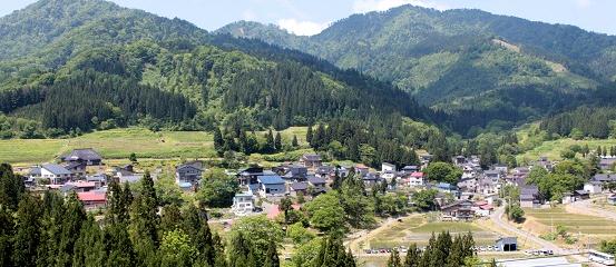 根子集落の風景