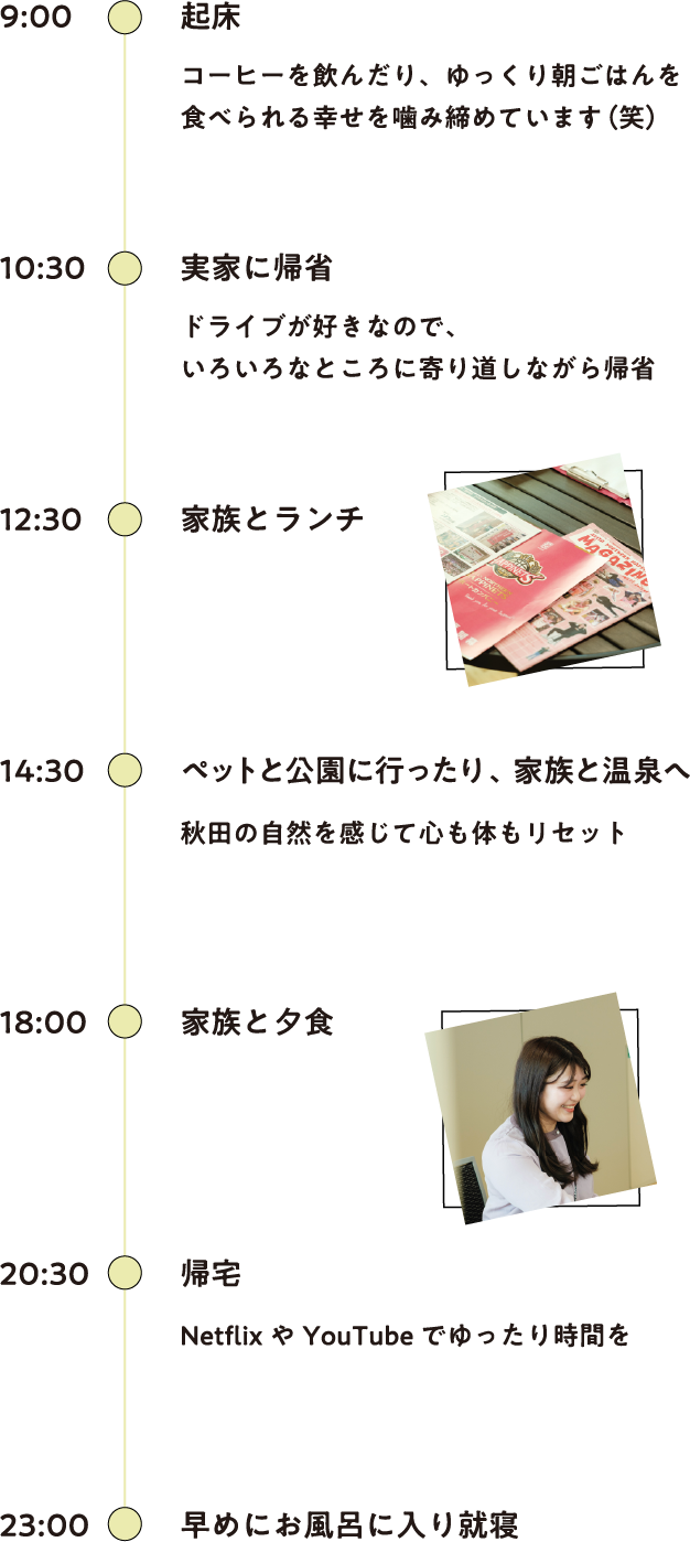 休日のスケジュール