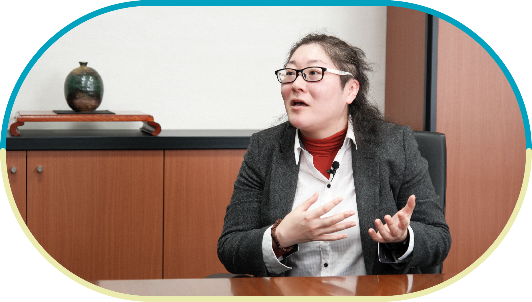 インタビュー 写真