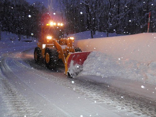 除雪作業中