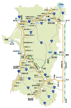 画像：アクセスマップ（秋田県地図）