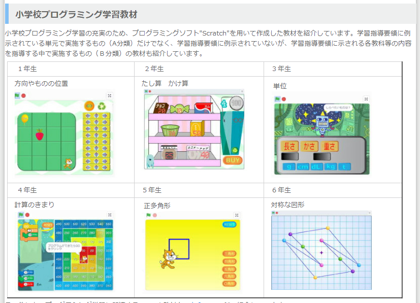 リンクの追加 小学校プログラミング学習教材 わか杉学びネット